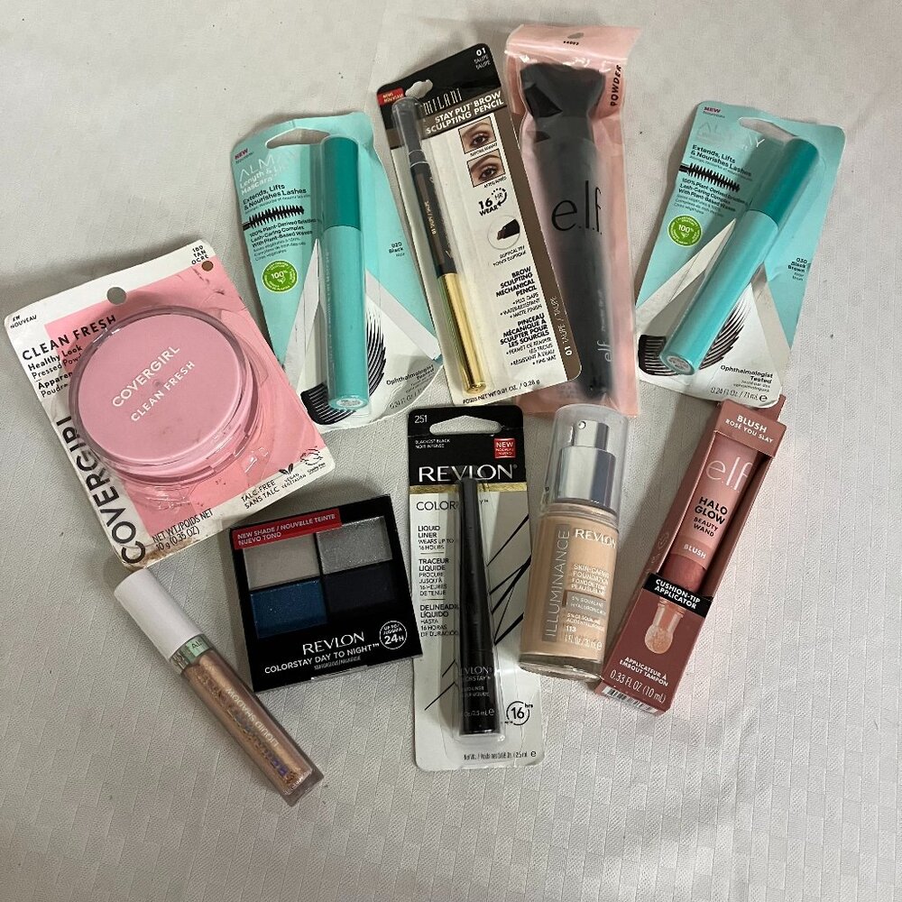 10-Piece Makeup Kit: Revlon, Maybelline, e.l.f. Face, Eye & Brow Essentials Set